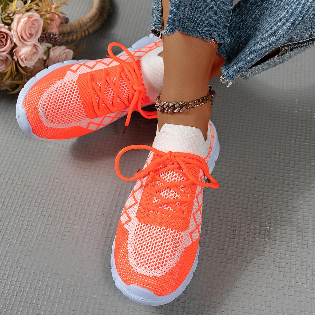 2025 New Plus Size Casual Shoes Women's Fashion Comfortable Fly Woven Flat Shoes Mesh Breathable Lightweight Wedge Sneaker