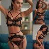 Sexy Exquisite Lace Lingerie Bra+Garter+Briefs Set Babydoll Cut-Out Sleepwear
