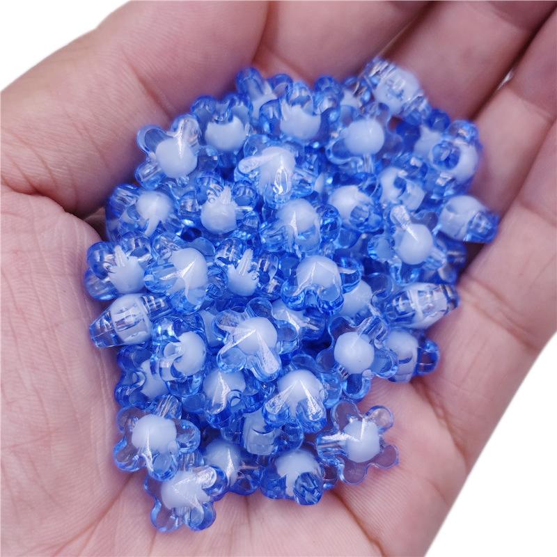 Double Layer 20Pcs For Jewelry Making Flower Loose Beads Pendant Transparent Necklace Bracelet DIY Crafts Wholesale
