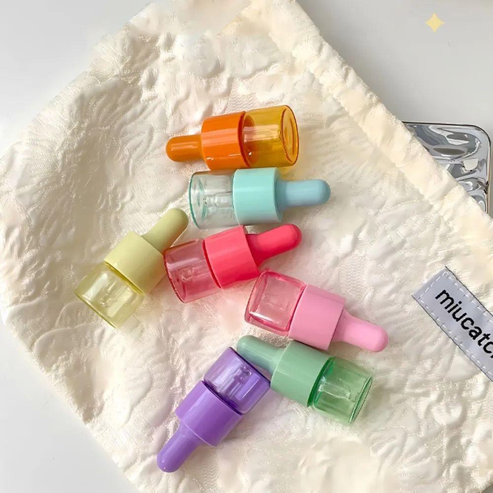 7 Pcs Macaron Color Glass Essential Oil Vials Empty Perfume Container Travel