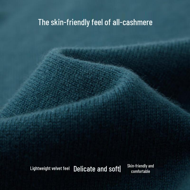EMZ Erdos Men's 100% Cashmere Long-Sleeve Crew Neck Sweater