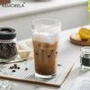  2/4PCS Ribbed Glass Tumbler 590ML Large Capacity Drinking Glasses for Family gathering Iced Coffee Juice and Cocktails