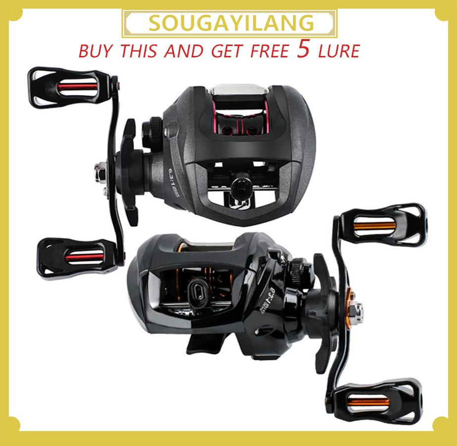 Baitcasting Fishing Reel Ultra Smooth 12+1 Shielded Ball Bearing High Speed 6.3:1 Gear Ratio Reel