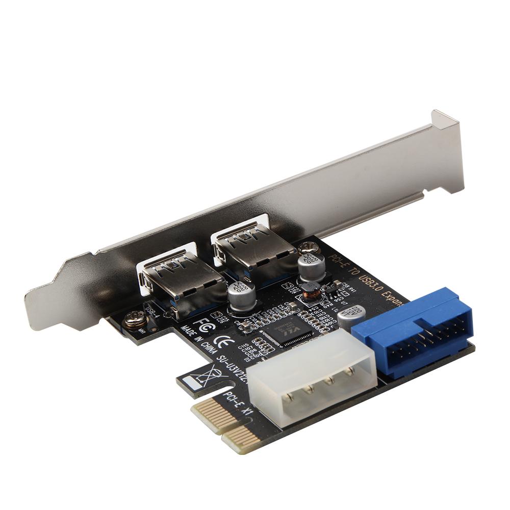 Карта расширения PCI E на USB 3.0 19-контактный конвертер Внешний 2-портовый USB 3.0 Двойной интерфейс USB 3.0 Для ПК Настольный