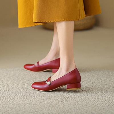 Новые женские туфли-лоферы на низком каблуке с одним педалем, туфли из белой кожи с круглым носком, женская резиновая мягкая подошва, повседневные одинарные туфли на все сезоны