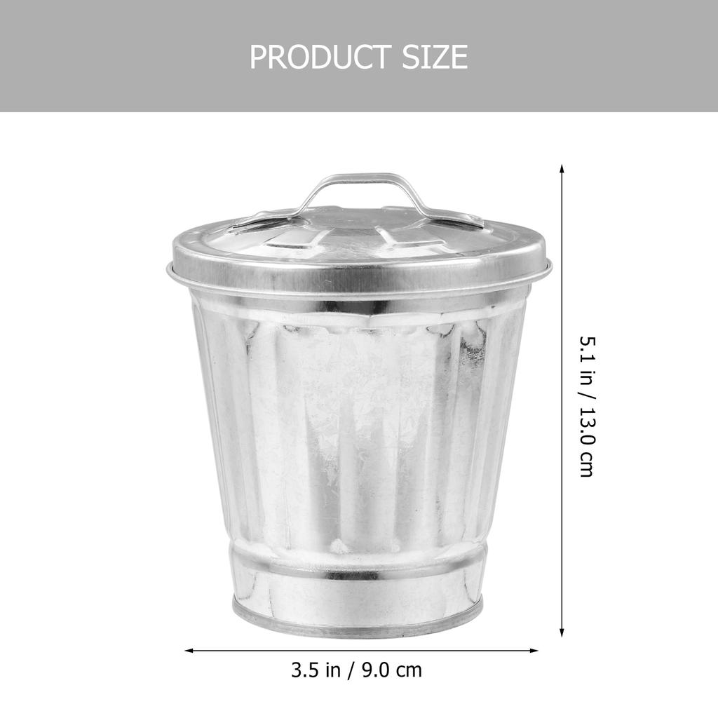 2 шт. Ручной контейнер для хранения крышек Мини-контейнер для мусора на стол для дома, офиса, общежития, столешницы Металлическое мусорное ведро с прочным железом