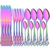 Royal 16pcs Cutlery Set Western Stainless Steel Dinnerware Multicolor Kitchen Dinner Silverware Spoon Forks Knives Tableware Gift