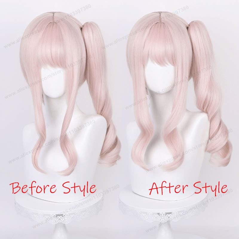Akiyama Mizuki Synthetic Hair Cosplay Wig 45cm Light Pink Women Heat Resistant Hair High Quality Wigs