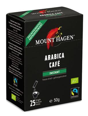 Кофе растворимый без кофеина Mount Hagen Fairtrade, палочки, 50 г (2 г x 25 пакетиков)