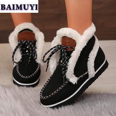 Модные пушистые балетки зимние ботильоны женские туфли на платформе хлопковые туфли 2025 тренд новые дизайнерские зимние ботинки женские повседневные прогулочные Mujer Botas