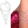 Stonefans 1PCS Heart Multilayer Shoulder Strap Luxury Women Jewelry Rhinestone Rave Festival Diy Accessories Charms Clothes Gift