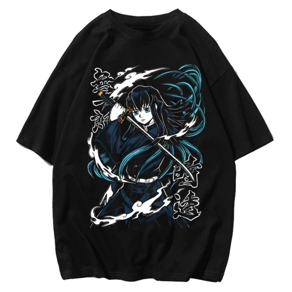 Demon Slayer Tokitou Muichirou Anime Manga T-Shirt Tee Costumes Cotton Short Sleeve