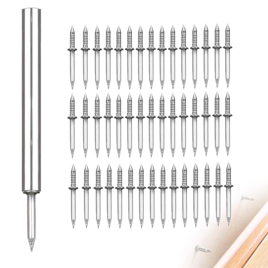 Double Head Skirting Thread Seamless Nail No Trace Nails Rustproof and Reusable Cement Nails for Baseboard Installation