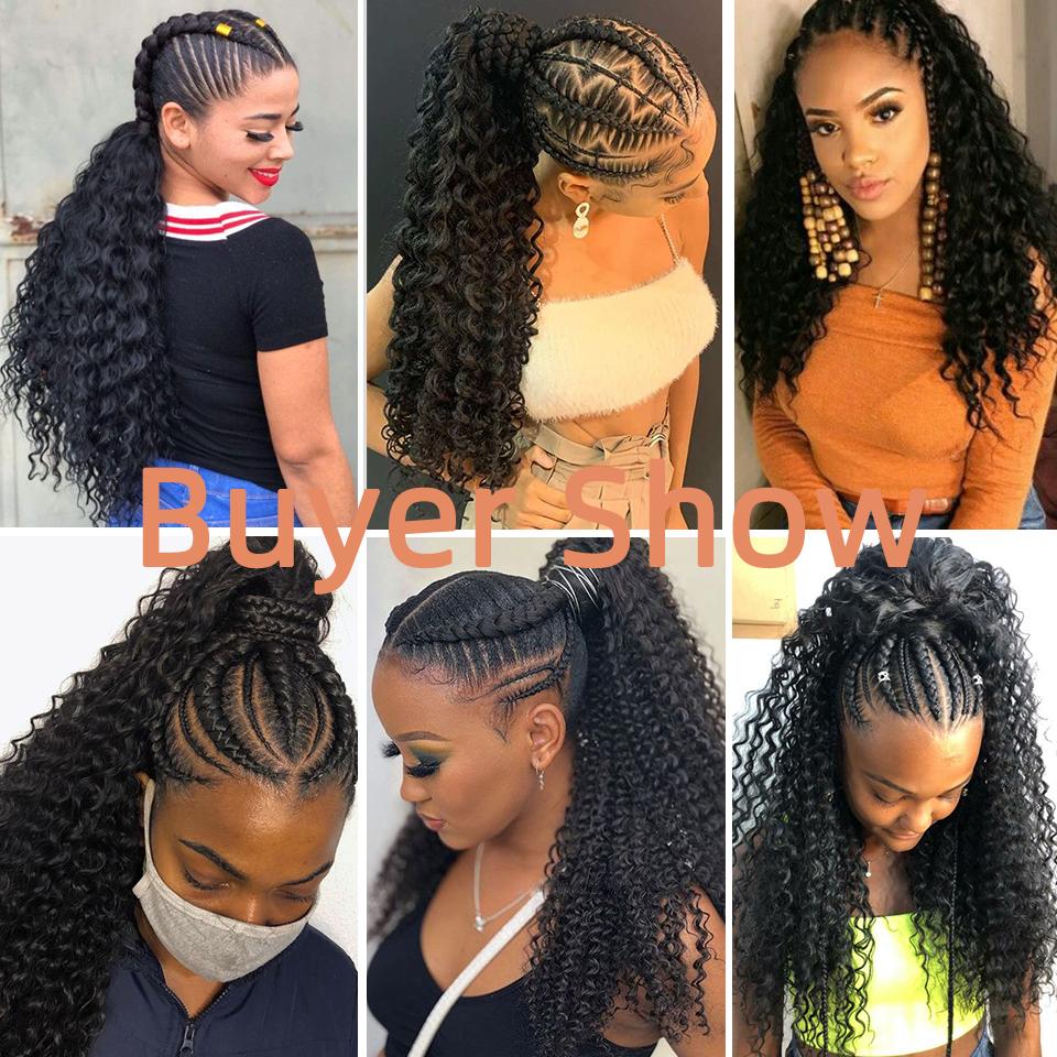 LUPU Synthetic Long Afro Kinky Curly Drawstring Ponytail for Black Women Natural Fake False Hair Extensions Clip In Hairpiece