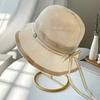 Sun hat elegant bow fungus edge sweet bucket hat breathable cotton and linen sun hat big brim sun hat tide
