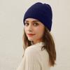 Women Winter Hat Solid Color Thick Warm Knit Hat Brimless Ribbed Breathable Hat with Good Elasticity Headwear