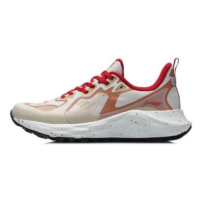 Кроссовки Li Ning Protective Cloud Shock Absorbing Non-Slip Rebound Lightweight Rebound Low-Top для бега, женские кроссовки серо-красного цвета ARHR084-4
