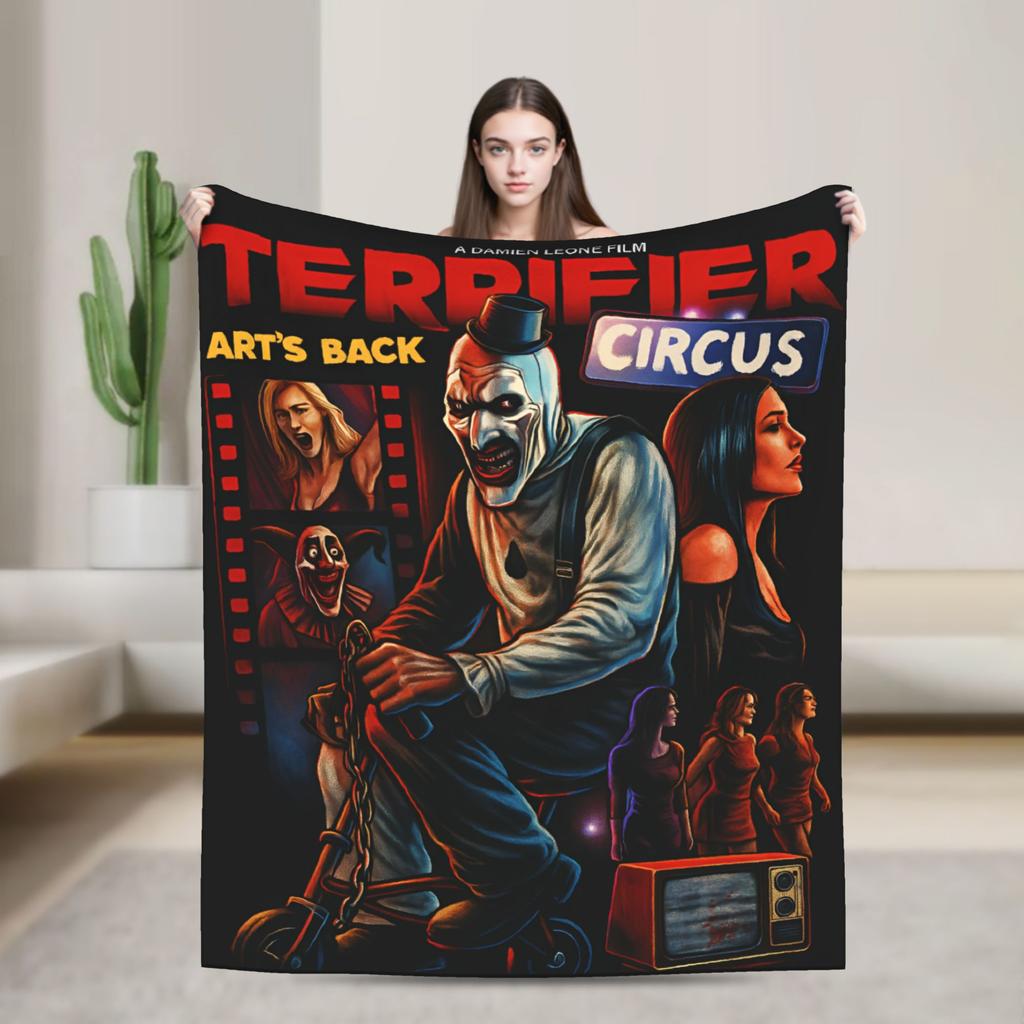 Пледы с принтом Art Crispies Терроризатор Клоун Теплые Новые Плюшевые Пледы для Детей Гостиной Фланелевые Покрывала Постельное Покрытие