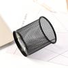 Large Capacity Metal Pen Holder - Round, Multifunctional, Hollow Design for Desktop Organization