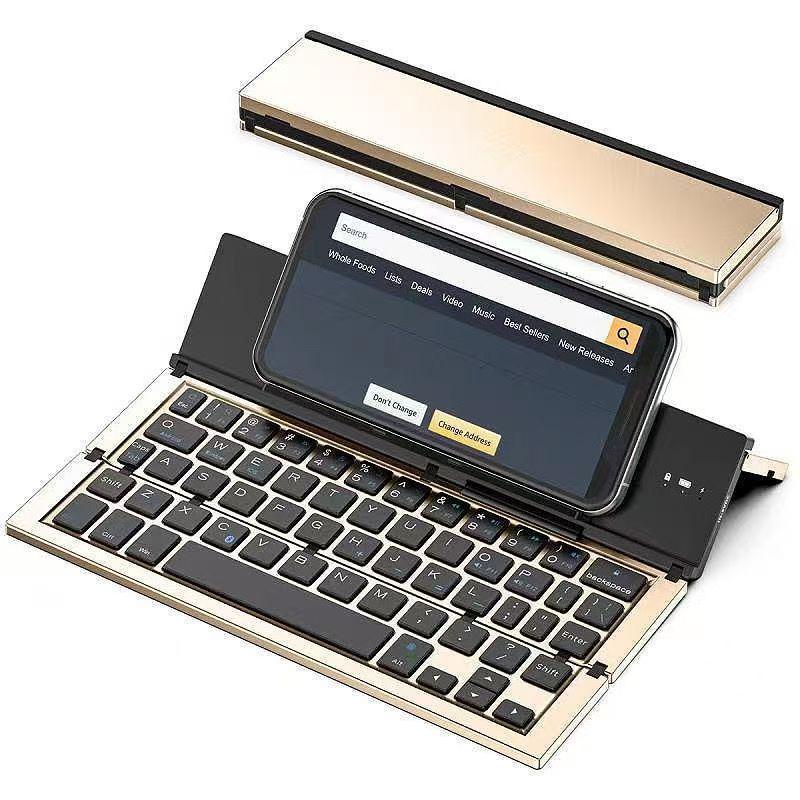 Компактная складная Bluetooth-клавиатура - Бесшумная, перезаряжаемая и портативная для мобильных телефонов и планшетов