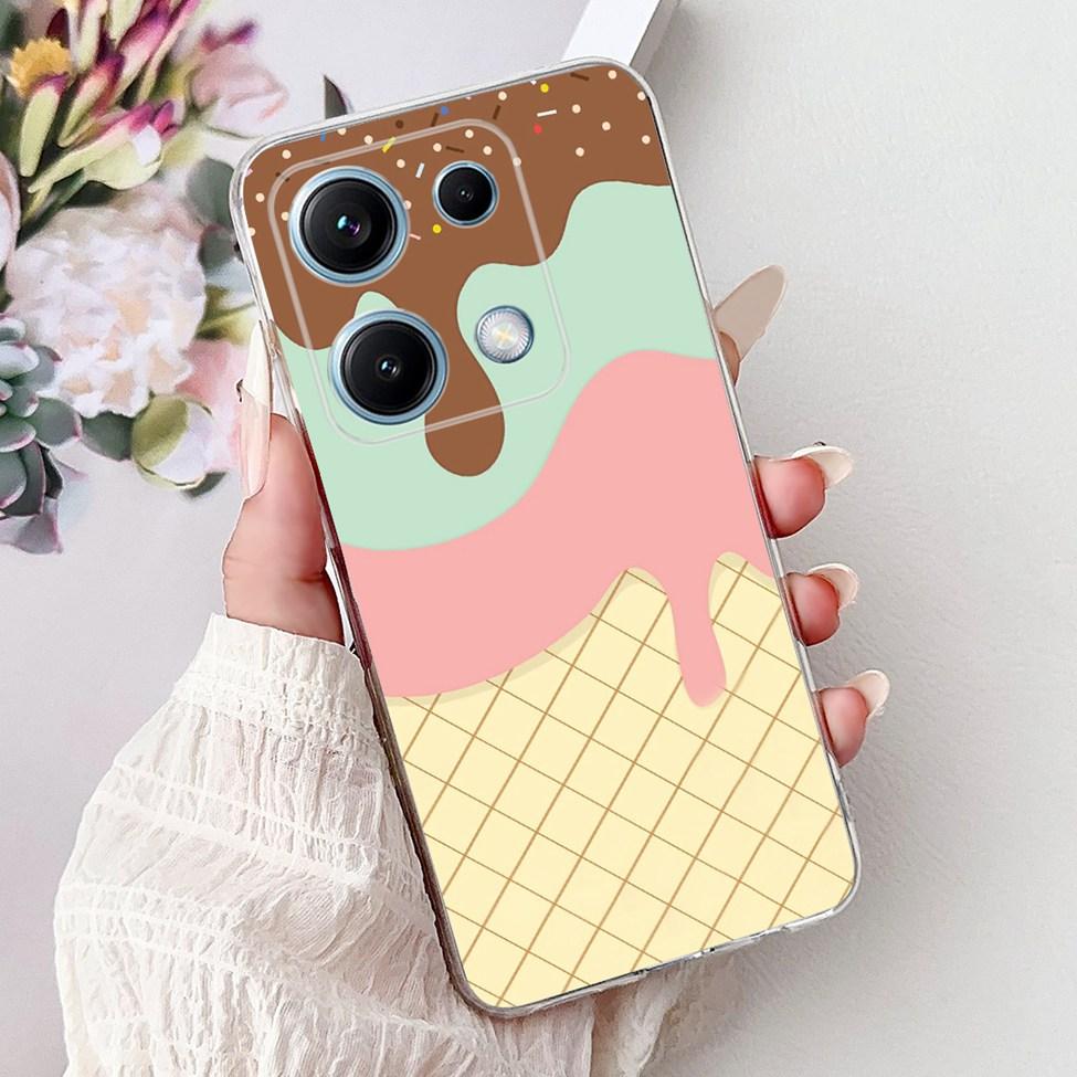 Clear For Redmi Note 14S 4G Case Cover Luxury Butterfly Love Fashion Flowers Cool Lion Cute Painted Soft Casing
