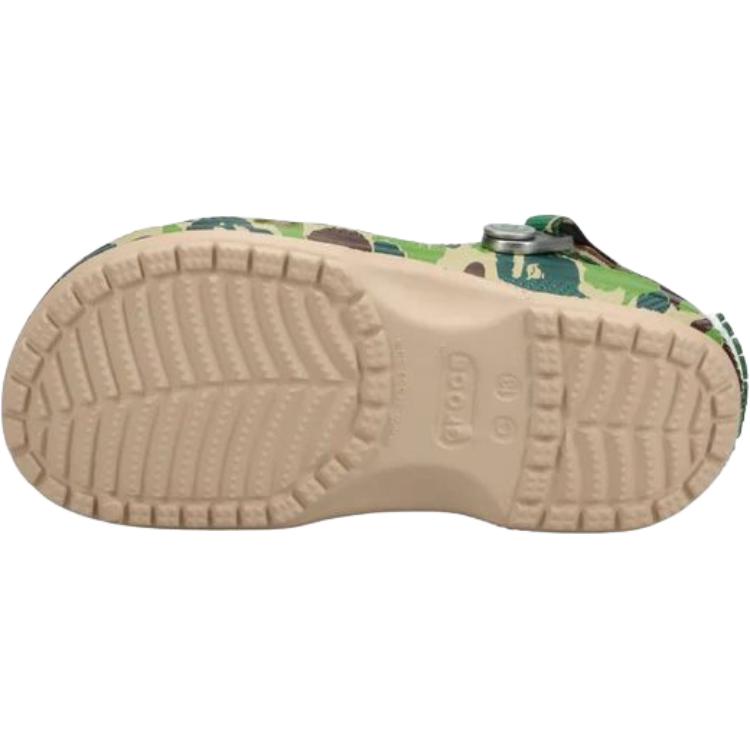 A BATHING APE x Crocs Classic Clog Противоскользящие Износостойкие Низкие Детские Сандалии Зеленые Детские
