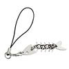 Y2K Creative Fishbone Mobile Phone Chain Metal Fish Bone Phone Lanyard Cell Phone Charm Keycord Accessories