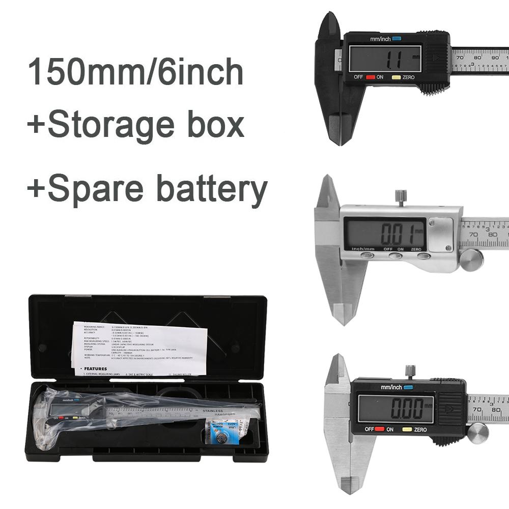 Workshop Ruler Electronic Precision Micrometer Stainless Steel LCD Gauge Digital Vernier Caliper
