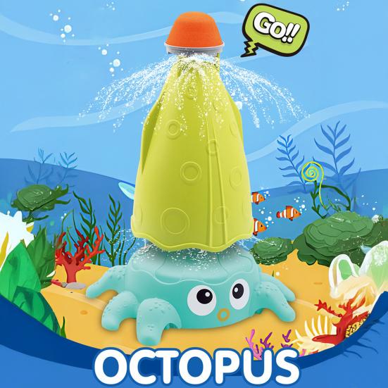 Octopus Water Spray Toy for Kids 360 Degree Rotary Spinning Rockets Sprinkler Summer Fun Water Toy for Toddlers Boys Girls