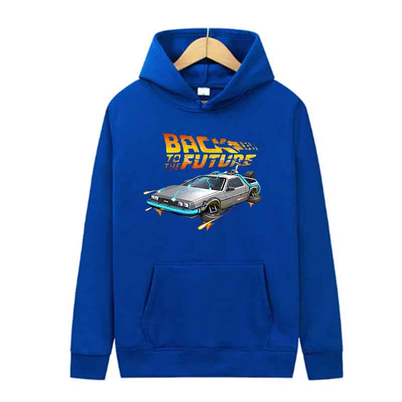 Назад в будущее Ретро Автомобиль DeLorean Принт Худи с длинным рукавом Мужские Повседневная уличная одежда Пуловер Весна Осень Унисекс Одежда