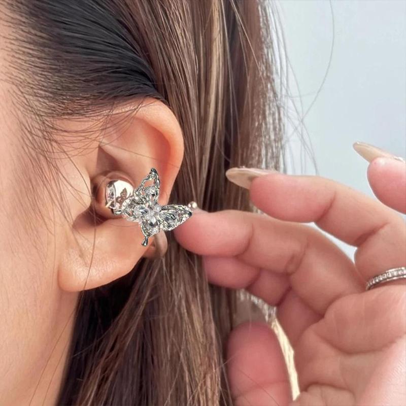 Серьги для клипсы на ухо Наушники Бабочка Бусины Сияющие Украшения Красивые Аксессуары для Наушников