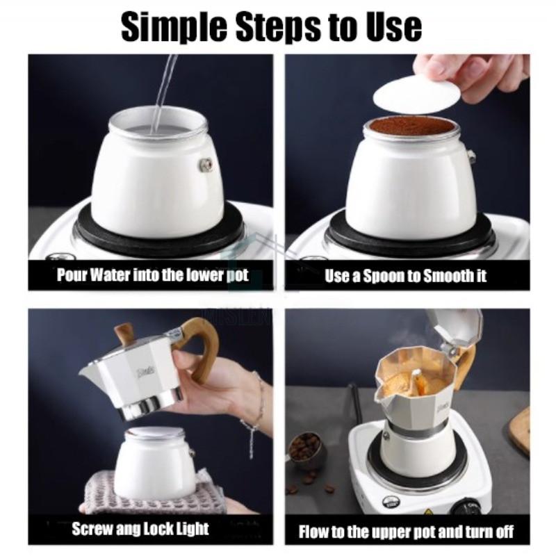 7Pcs Coffee Maker Gift Set Moka Pot Coffee Machine Kit Portable Hand Brew Espresso Coffee Equipment