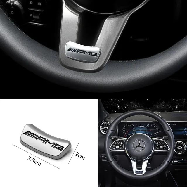 GLC GLB Car Emblem Steering Wheel Sticker Decoration Accessories For Mercedes Benz AMG Brabus Smart Maybach W204 GLC CLA W205 W