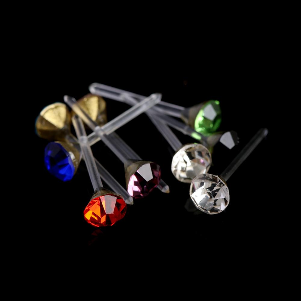 20 Pairs/40 Pcs Charming Clear Avoid Allergy Crystal Jewelry Colorful Crystal Ear studs Rhinestone