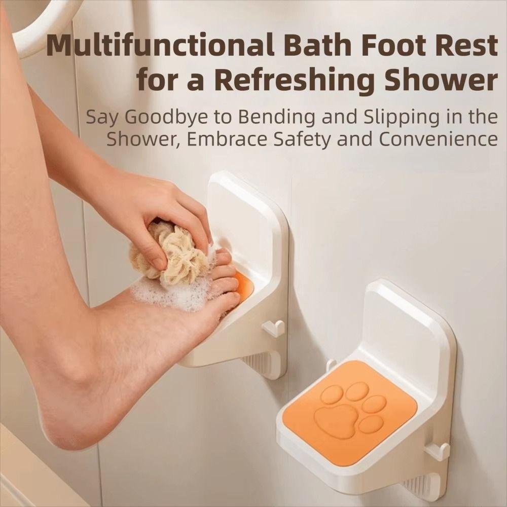 Self-Adhesive Pedicure Foot Pedal Slip-Resistant Shaving Leg Step Bathroom Foot Stool  Spa