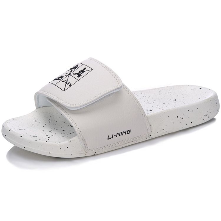 Li Ning Hot Versatile Casual Wear Resistant Non-Slip Slide Sandals Women Footwear White Black AGAM014-1