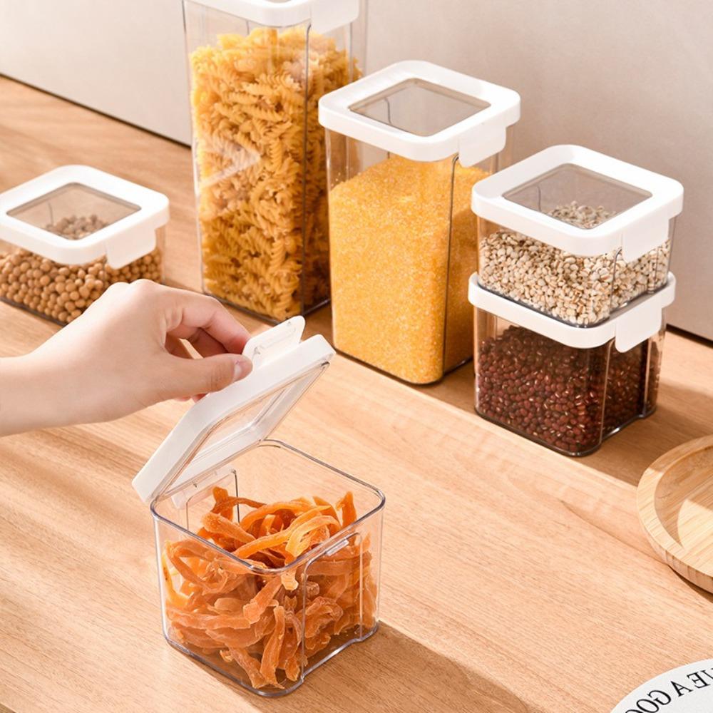 Large Capacity Kitchen Food Storage Canisters Transparent Plastic Miscellaneous Grain Jar Moisture-Proof Multigrain Organizer