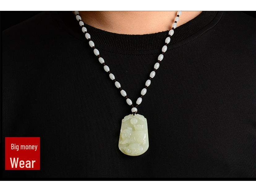 Подвеска Hetian Jade со знаком зодиака - Сертифицированное унисекс украшение