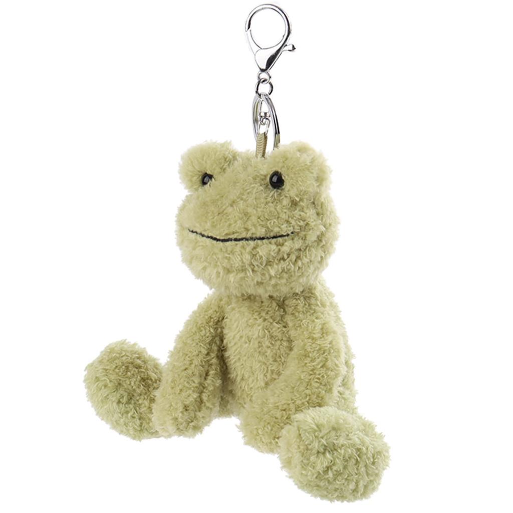 Apricot Lamb Velvet Frog Cute Soft Keychain Plush Toy, Perfect for Boys and Girls, Fits Kids Backpacks and Purses, 15cm