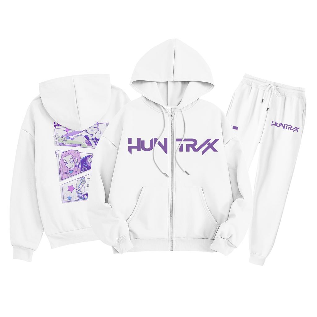 Детская мода Толстовка с длинным рукавом, на молнии, с капюшоном, спортивные штаны с принтом, комплект толстовки с карманами