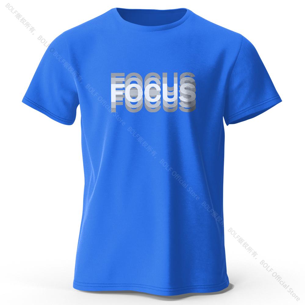 Focus Letter Minimalist Style T-Shirt, Lightweight Round Neck Short Sleeve Tee, Perfect for Unisex