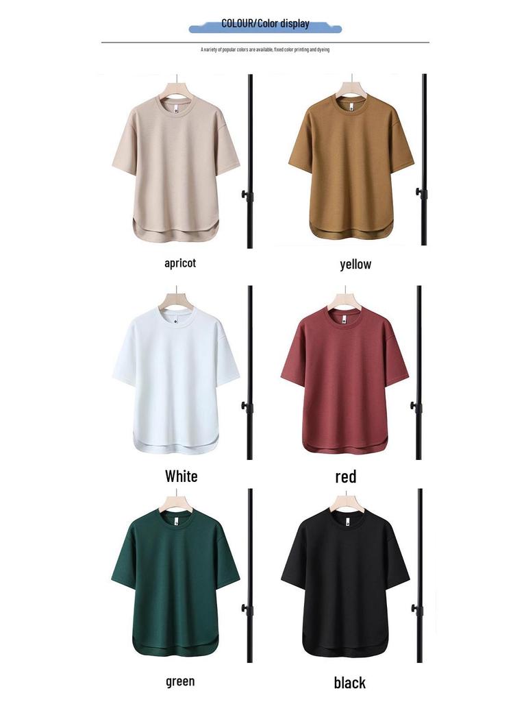 Men's High-Quality Summer Casual Short-Sleeve T-Shirt Set with Breathable Round Neck