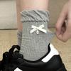 Female Autumn and Winter New Sweet Bowknot Bubble Mouth Deodorant Breathable In The Tube Cotton Socks