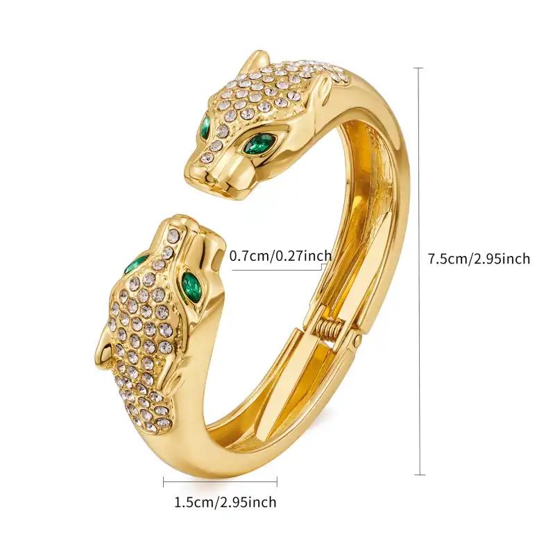 Высококачественный Легкий Роскошный Женский Браслет Двуглавый Леопард Открытый Браслет