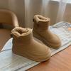 Флисовые высокие зимние ботинки женские зимние новые студенческие утепленные повседневные ботинки на платформе RD
