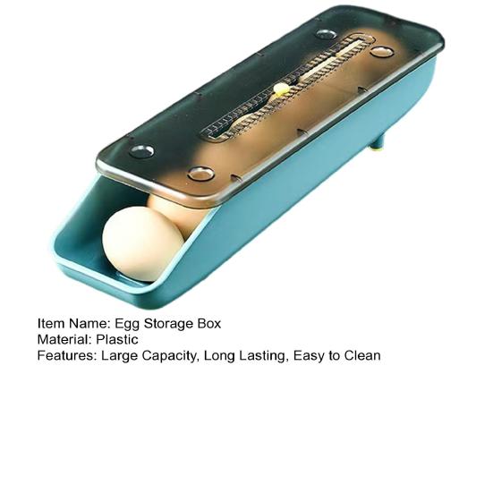 Контейнер для хранения яиц в холодильнике Большой вместимости Нескользящий Штабелируемый Дизайн Легко чистить Автоматический Раздвижной Диспенсер для яиц