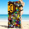 1Pc Colorful Cartoon Faces Beach Towel Quick Dry Multiuse For Beach Pool Gym Yoga Home Travel Christmas Halloween Xmas Gift Es116