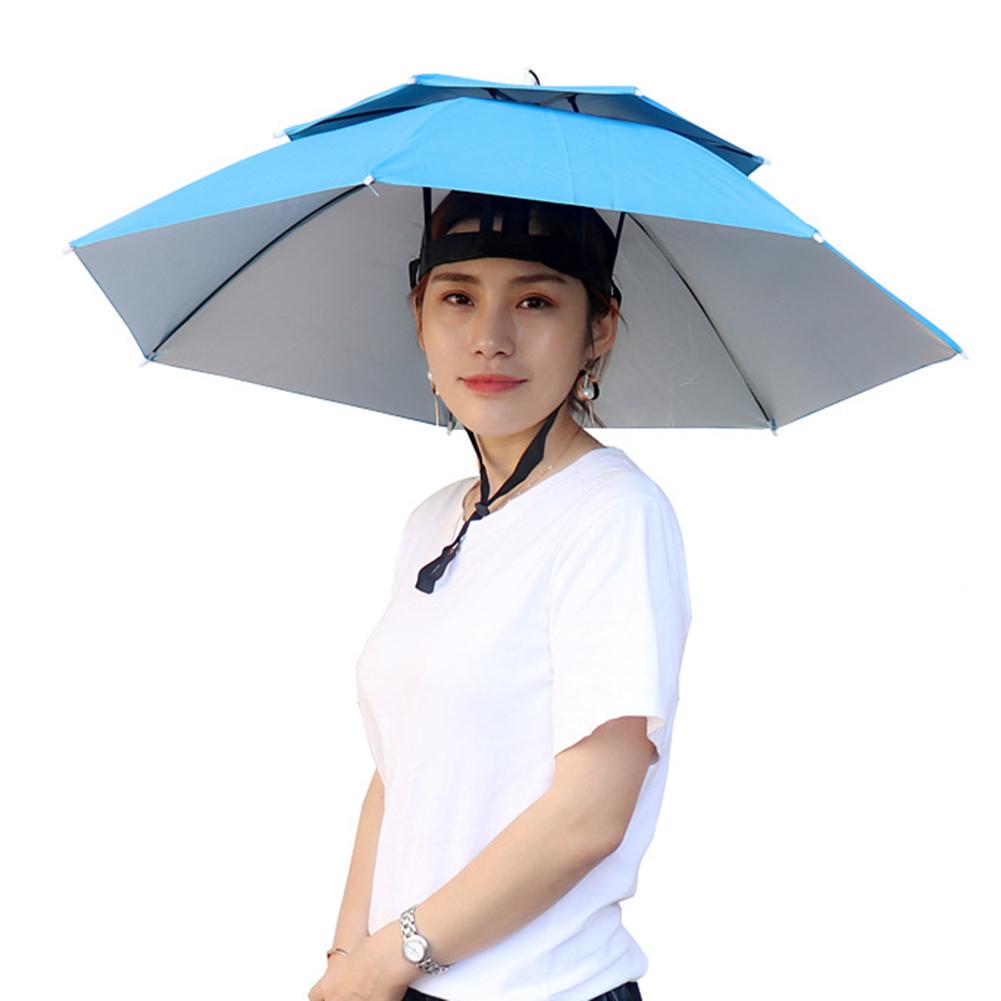 Double-Layer UV Protection Sunscreen Umbrella Caps Outdoor Parasol Fishing Tools