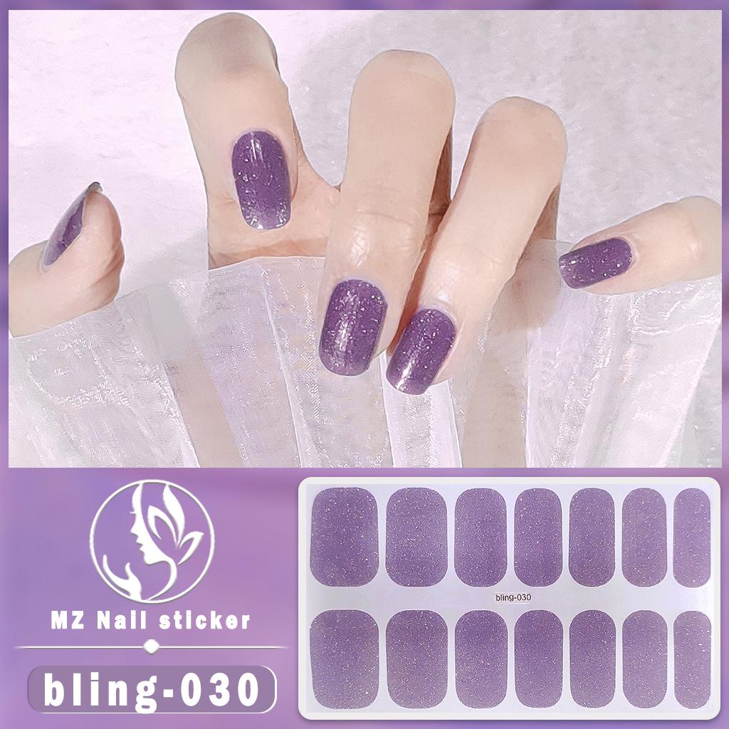 Наклейка-гель для ногтей Meizhi 14-Finger Bling Aurora - самоклеящаяся, водостойкая, без герметика