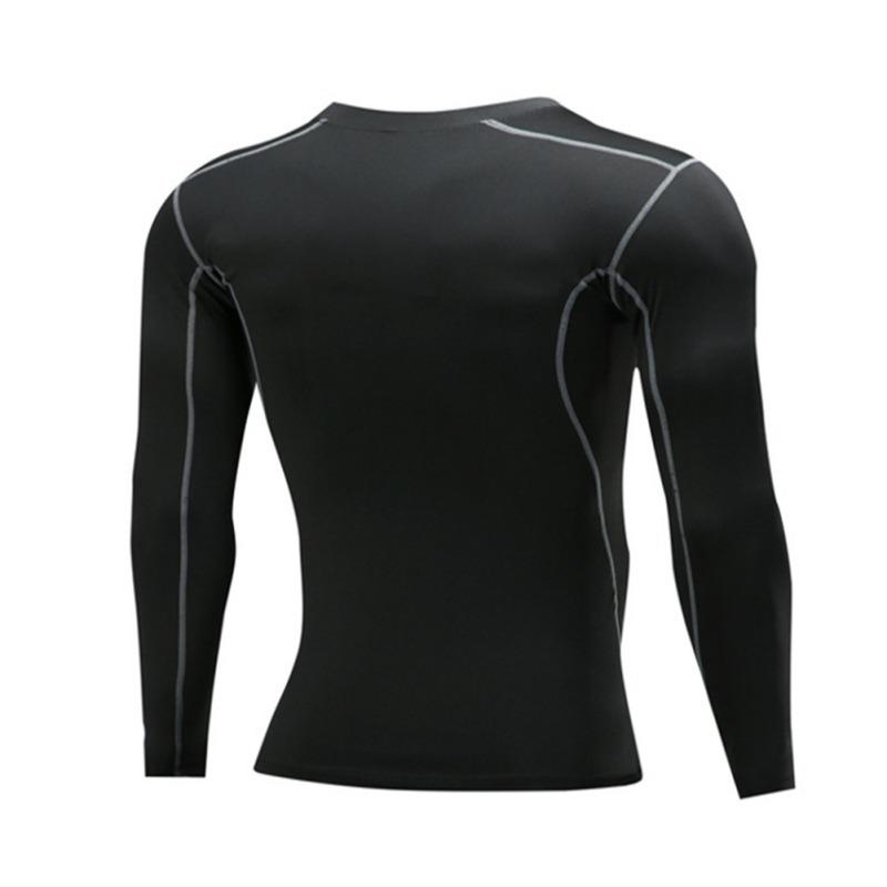 Мужская спортивная рубашка с длинными рукавами, футболки для бега, спортивная одежда, топ для фитнеса, мужской быстросохнущий футбольный трикотаж, компрессионный топ, футболка для спортзала